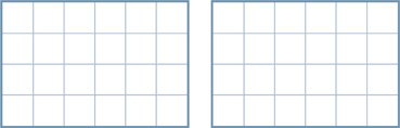 Two 4 by 6 rectangles set as grids.