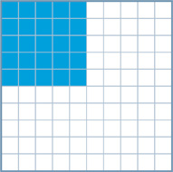 A hundredths grid with 25 squares shaded.