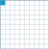 A hundredths grid with 1 square shaded.