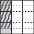 Array C is 6 by 3. The first column is shaded. The first 5 rows of the first column are double shaded.