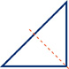 A triangle with a dotted line down the middle.