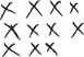 A group of X marks: X, X, X, X, X, X, X, X, X, X, X.