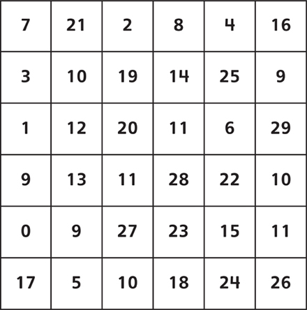A game board with 6 rows.