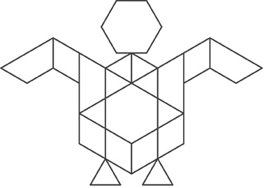 El bloque de patrón representa un pájaro.