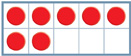 Un marco de 10 tiene 2 filas. En la primera fila: punto, punto, punto, punto, punto. En la segunda fila: punto, punto, espacio en blanco, espacio en blanco, espacio en blanco.