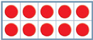 Un marco de 10 tiene 2 filas. En la primera fila: punto, punto, punto, punto, punto. En la segunda fila: punto, punto, punto, punto, punto.