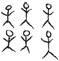 Hay un conjunto de figuras de palitos: figura, figura, figura, figura, figura, figura.