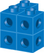 Hay tres torres de cubos que forman una torre en L.