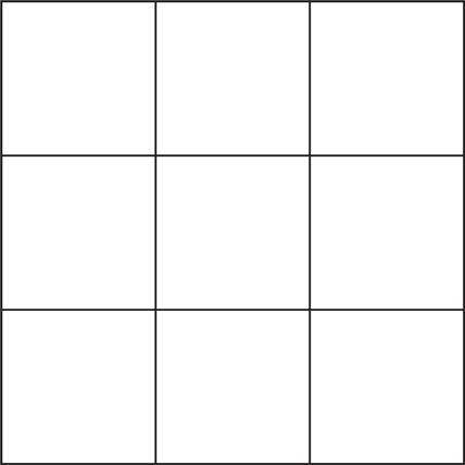 Three rows of squares.