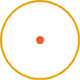 A circle with a dot in the center.