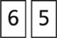 Two number cards. The first card shows a “6,” and the second card shows a “5.”