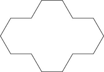 Hay una figura similar a un signo más. Las partes superior e inferior del signo más parecen triángulos con la parte superior plana. Las partes laterales del signo más parecen flechas apuntando hacia la izquierda y hacia la derecha.