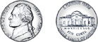 Hay los dos lados de una moneda de 5 centavos. Uno de los lados tiene una cabeza y el otro tiene un edificio.