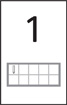 La tarjeta numérica tiene un “1” con un marco de 10. El marco de 10 muestra 2 filas. En la primera fila: lápiz, espacio en blanco, espacio en blanco, espacio en blanco, espacio en blanco. La segunda fila está vacía.