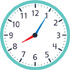 Hay un reloj con la manecilla de la hora apuntando al “8” y el minutero apuntando al “1”.