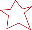 A five-pointed star with unequal sides.