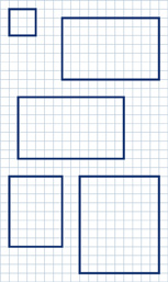 A grid with five rectangles.