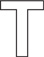 The outline of a capital letter “T.”