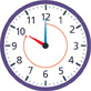 Hay un reloj con la manecilla de la hora apuntando al “10” y el minutero apuntando al “12”. Una flecha apunta del minutero a la manecilla de la hora en el sentido de las agujas del reloj.