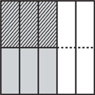La Matriz A mide 2 por 5. Las primeras 3 columnas están sombreadas. Las primeras 3 columnas de la primera fila están doblemente sombreadas.