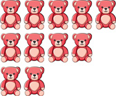 A set of teddy bears: teddy bear, teddy bear, teddy bear, teddy bear, teddy bear, teddy bear, teddy bear, teddy bear, teddy bear, teddy bear, teddy bear.
