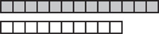There are 2 counting strips in a column. The top counting strip is highlighted: square, square, square. In the bottom counting strip: square, square, square, square, square, square, square, square, square, square.
