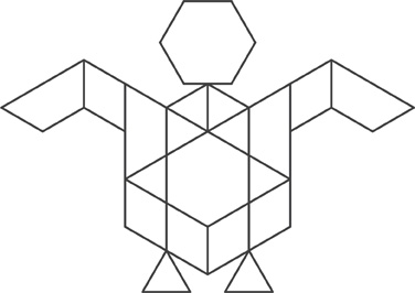 The pattern blocks depict a bird.