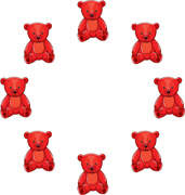 A group of teddy bears: teddy bear, teddy bear, teddy bear, teddy bear, teddy bear, teddy bear, teddy bear, teddy bear.