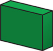 A 3-D shape has 6 flat surfaces. The flat surfaces are rectangles.