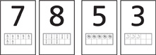 Four number cards.