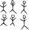 A set of stick figures: stick figure, stick figure, stick figure, stick figure, stick figure, stick figure.