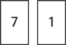 Hay dos tarjetas numéricas. La primera tarjeta numérica muestra un “7” y la segunda, un “1”.