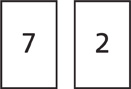 Hay dos tarjetas numéricas. La primera tarjeta numérica muestra un “7” y la segunda, un “2”.