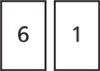 Hay dos tarjetas numéricas. La primera tarjeta numérica muestra un “6” y la segunda, un “1”.
