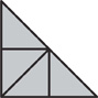 Hay un triángulo grande y sombreado formado con 4 triángulos sombreados.