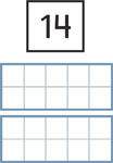 Hay dos marcos de 10 vacíos y una tarjeta numérica que muestra un “14”.