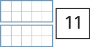 Hay dos marcos de 10 vacíos y una tarjeta numérica que muestra un “11”.