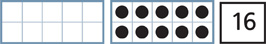 Hay dos marcos de 10 y una tarjeta numérica que muestra un “16”.