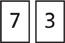 Hay dos tarjetas numéricas. La primera tarjeta numérica muestra un “7” y la segunda tarjeta numérica muestra un “3”.