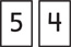 Hay dos tarjetas numéricas. La primera tarjeta muestra un “5” y la segunda tarjeta muestra un “4”.