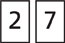 Hay dos tarjetas numéricas. La primera tarjeta muestra un “2” y la segunda tarjeta muestra un “7”.