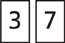 Hay dos tarjetas numéricas. La primera tarjeta muestra un “3” y la segunda tarjeta muestra un “7”.